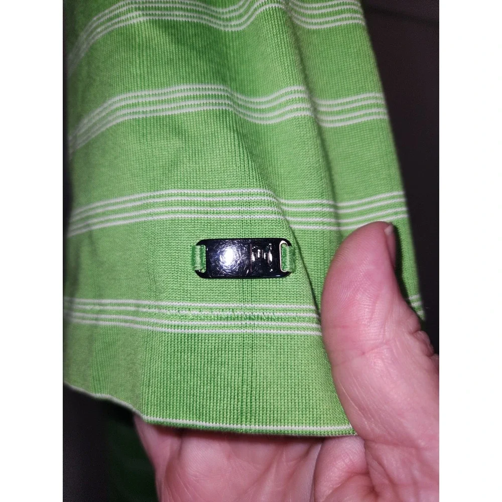 Nike Tiger Woods Collection Pelican Hill Green Striped Golf Polo Shirt Mens XL